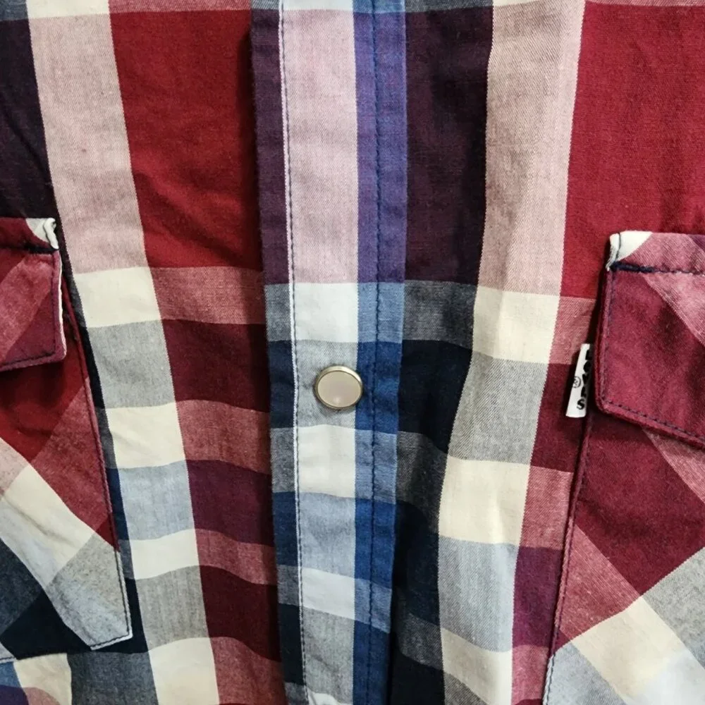 Levi's Long Sleeve Pearl Snap Button Up Shirt Western‎ Cowboy Vaquero Rodeo Sz L